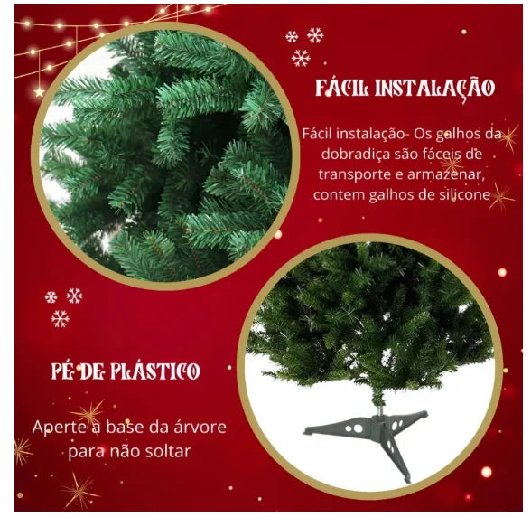 Árvore Natal Verde 120cm/150cm/180cm Galhos Decoração Natalina Pinheiro Premium - Neverdie Store