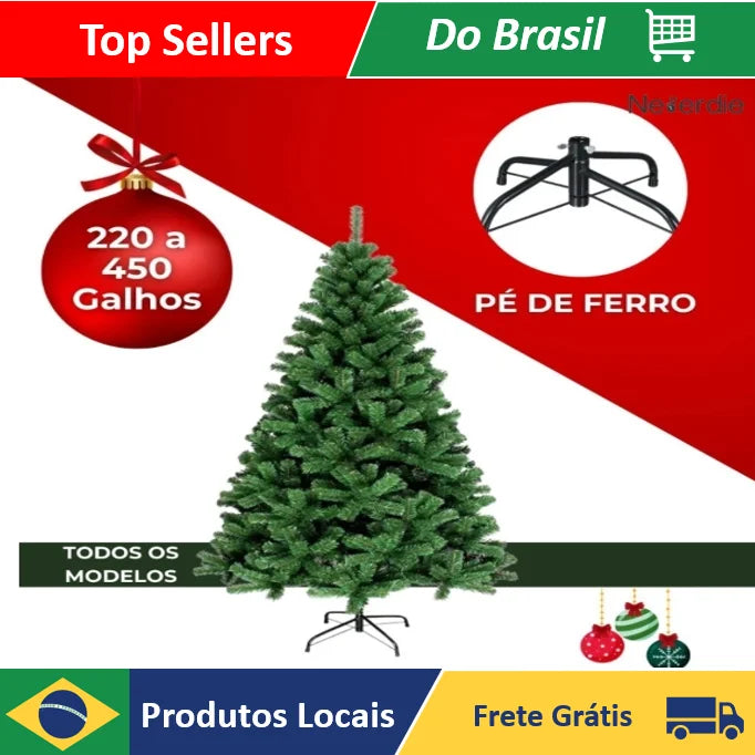 Árvore Natal Verde 120cm/150cm/180cm Galhos Decoração Natalina Pinheiro Premium - Neverdie Store