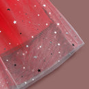 Meninas natal ano novo vestido vermelho colar de pérolas acessórios moda infantil vestido de princesa verão sem mangas vestido de gaze