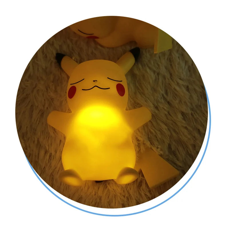 Pokemon pikachu luz noturna brilhante crianças brinquedos pokemon pikachu bonito lâmpada de cabeceira aniversário das crianças presente de natal