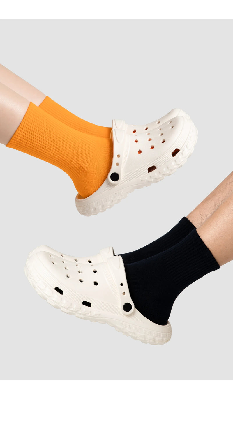 Sapatos de buraco feminino e masculino verão antiderrapante sandálias ao ar livre dedo do pé fechado