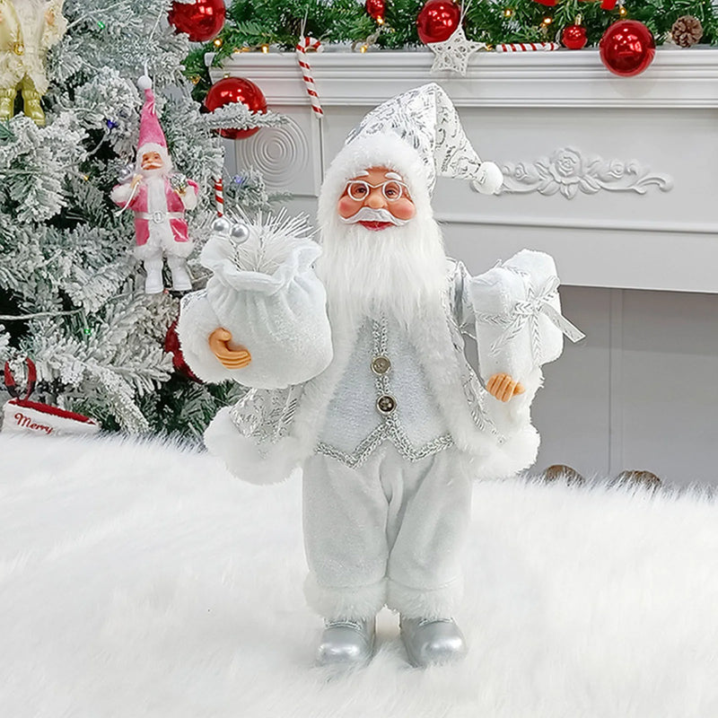 Natal sentado em pé papai noel estatuetas boneca bonito 12 polegada árvore de natal festa ornamento mesa escritório lareira decoração casa