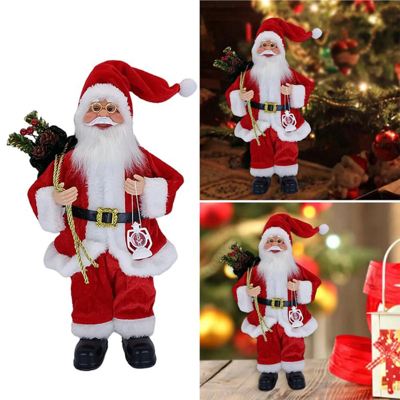 Natal sentado em pé papai noel estatuetas boneca bonito 12 polegada árvore de natal festa ornamento mesa escritório lareira decoração casa