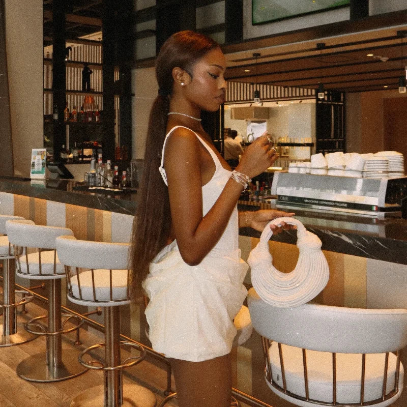 Mulheres decote em v halter sem costas mini vestido moda sem mangas cintura alta bodycon vestidos 2025 novo verão senhora festa férias robes