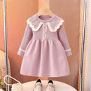 Vestido de princesa de pele sintética de malha para meninas, vestido de festa de férias de inverno, vestido vermelho festivo de Natal e ano novo, acabamento de veludo elegante