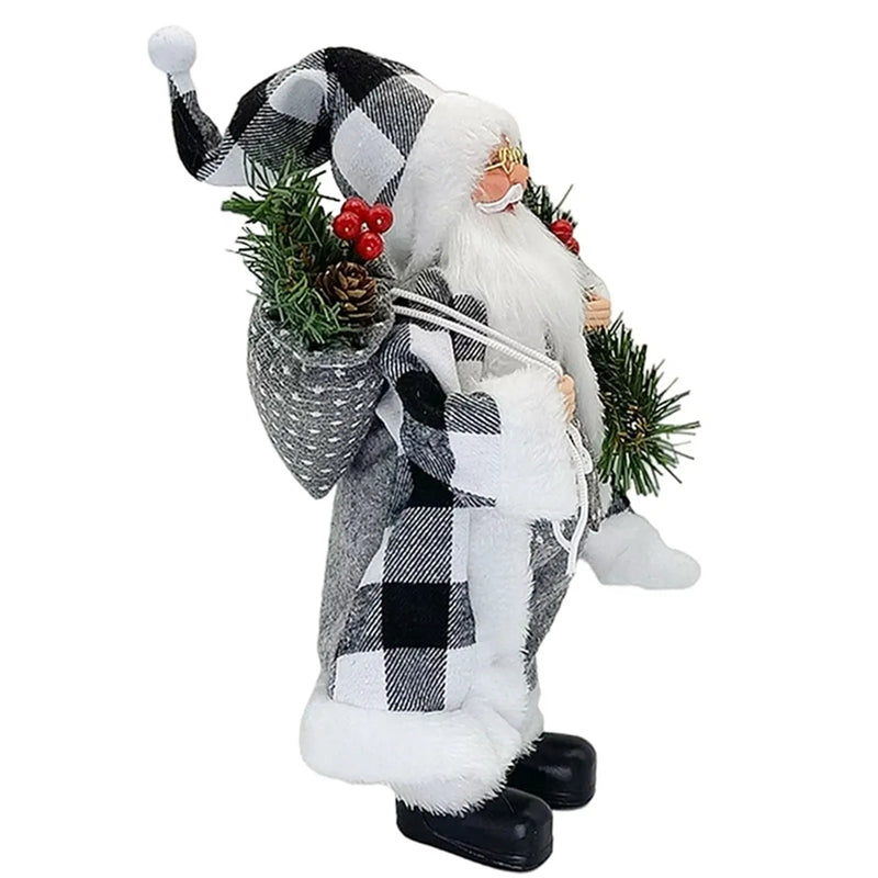 Natal sentado em pé papai noel estatuetas boneca bonito 12 polegada árvore de natal festa ornamento mesa escritório lareira decoração casa