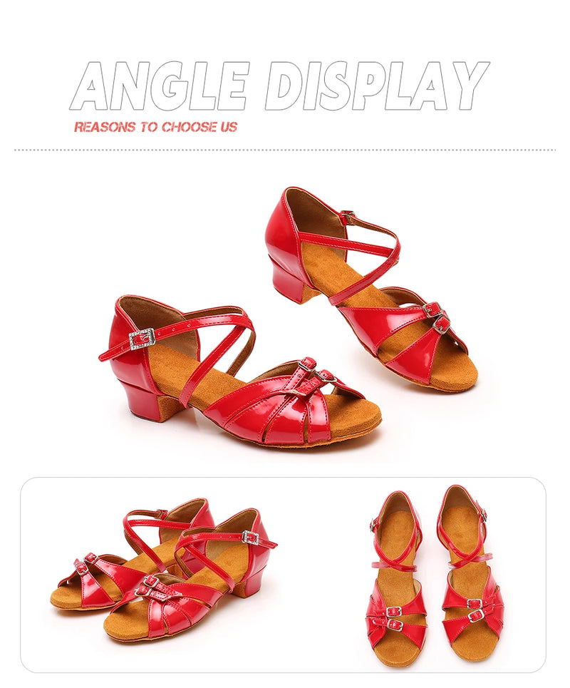 Sapatos de dança para meninas e mulheres, Sapatos latinos de salão, Modern Tango Dancing Performance Shoes, Sandálias Salsa, Salto 3,5 cm