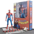 Brinquedos homem aranha mafex 185 clássico traje anime figura ver milhas morales 2099 homem-aranha figura de ação estatueta brinquedos crianças presente