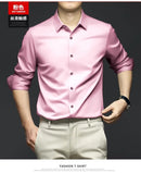 Camisa masculina manga longa não ferro resistente a rugas vestido de negócios high end profissional casual terno camisa branca