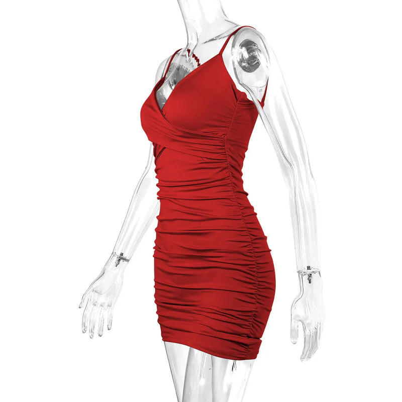 Vestidos curtos bodycon com alça espaguete sexy feminino, mini vestido, vestidos vermelhos, roupas femininas, novo em vestido, vestido de festa, roupas