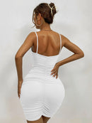 Vestidos curtos bodycon com alça espaguete sexy feminino, mini vestido, vestidos vermelhos, roupas femininas, novo em vestido, vestido de festa, roupas