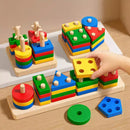 Brinquedo blocos de construção de madeira aprendizagem precoce brinquedos educativos cor forma jogo crianças puzzle brinquedos para crianças meninos meninas