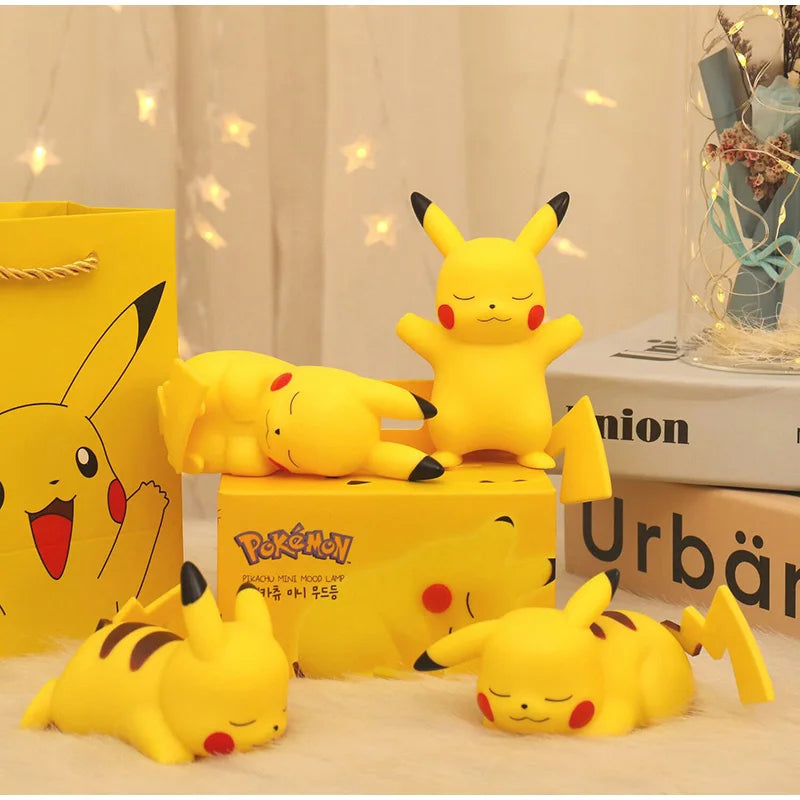 Pokemon pikachu luz noturna brilhante crianças brinquedos pokemon pikachu bonito lâmpada de cabeceira aniversário das crianças presente de natal
