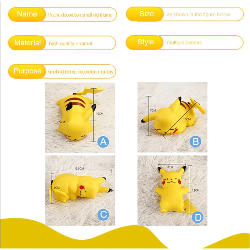 Pokemon pikachu luz noturna brilhante crianças brinquedos pokemon pikachu bonito lâmpada de cabeceira aniversário das crianças presente de natal