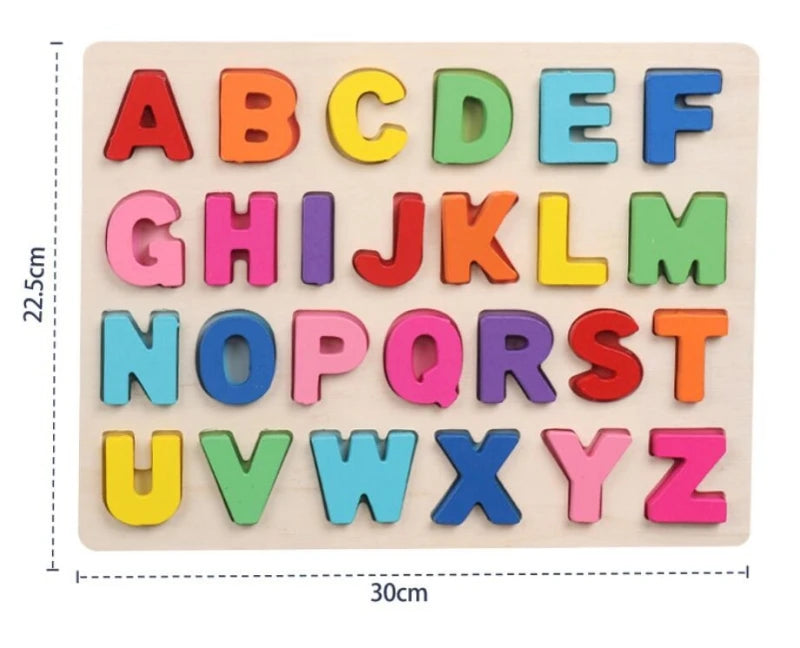 Crianças quebra-cabeça de madeira montessori brinquedos do bebê abc alfabeto número forma correspondência jogo de tabuleiro pré-escolar brinquedo educativo para crianças 2-4