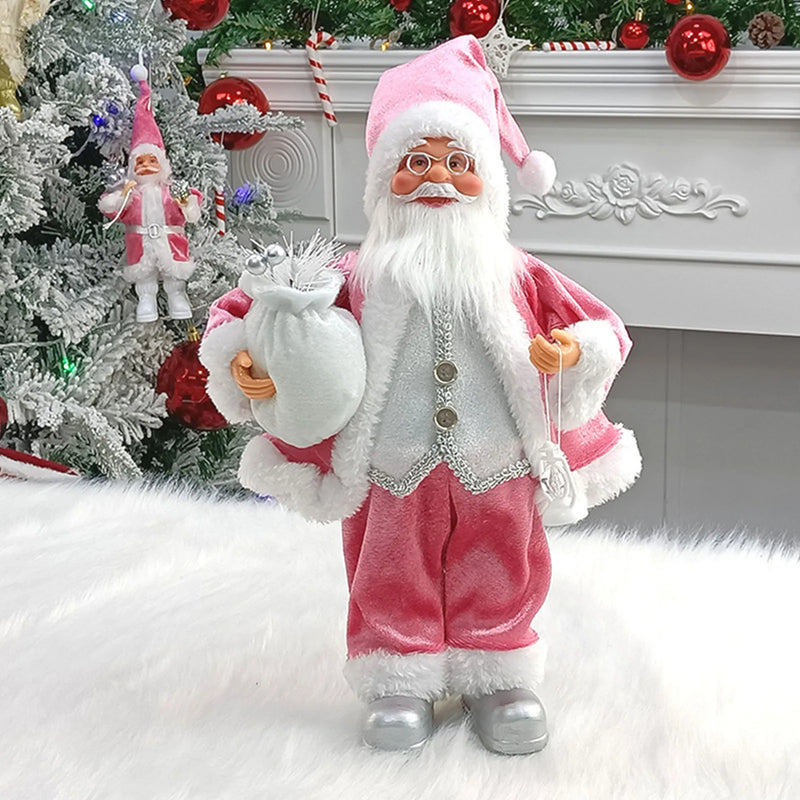 Natal sentado em pé papai noel estatuetas boneca bonito 12 polegada árvore de natal festa ornamento mesa escritório lareira decoração casa
