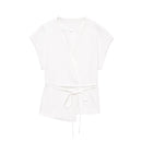 Moda feminina calças ternos sem mangas com decote em v superior com cinto calças retas define 2025 primavera verão commuter 2 peça conjunto