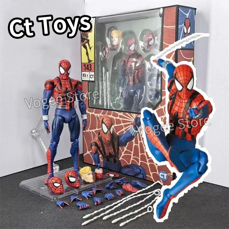 Brinquedos homem aranha mafex 185 clássico traje anime figura ver milhas morales 2099 homem-aranha figura de ação estatueta brinquedos crianças presente
