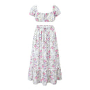 Conjunto de saia de renda vestido de verão feminino praia férias sexy algodão conjunto combinando roupas primavera branco 2 peças vestidos feminino conjunto 2025