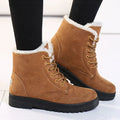 Botas femininas de pele quente botas mulher 2025 sapatos de inverno para mulher botas de neve de salto baixo botas de tornozelo inverno calçado preto feminino