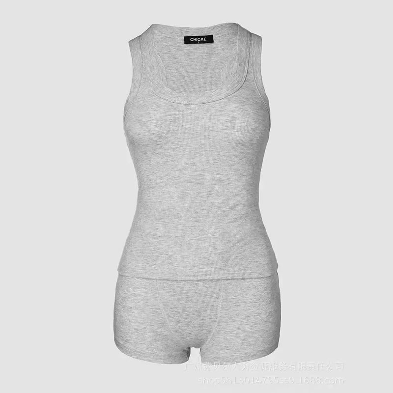 Feminino duas peças conjuntos curtos sem mangas colete sólido fino ajuste shorts de cintura alta conjunto casual emendado colete elegante senhora desportiva 2025