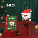 Presentes de natal bloco de construção série papai noel rena quebra-cabeça montagem tijolos mesa decoração brinquedos para criança presente de natal