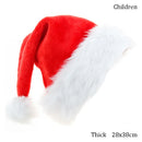 Chapéus de natal papai noel vermelho macio grosso chapéu de pelúcia para adultos crianças feliz natal decoração ornamento casa presentes de natal ano novo