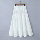 Conjunto de saia de renda vestido de verão feminino praia férias sexy algodão conjunto combinando roupas primavera branco 2 peças vestidos feminino conjunto 2025