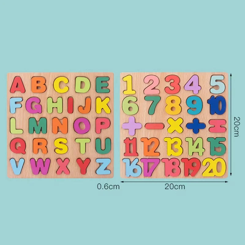 Crianças quebra-cabeça de madeira montessori brinquedos do bebê abc alfabeto número forma correspondência jogo de tabuleiro pré-escolar brinquedo educativo para crianças 2-4