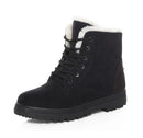 Botas femininas de pele quente botas mulher 2025 sapatos de inverno para mulher botas de neve de salto baixo botas de tornozelo inverno calçado preto feminino