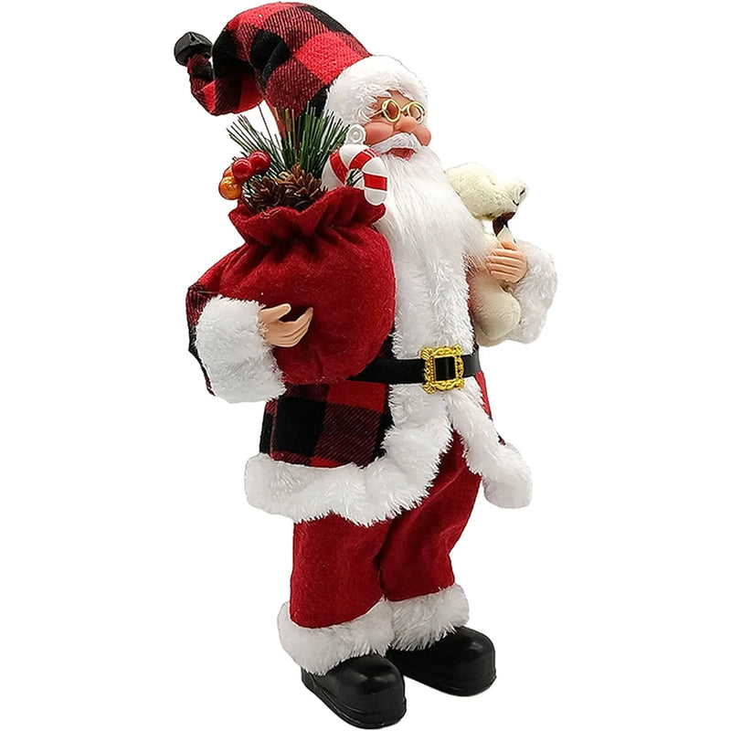 Natal sentado em pé papai noel estatuetas boneca bonito 12 polegada árvore de natal festa ornamento mesa escritório lareira decoração casa