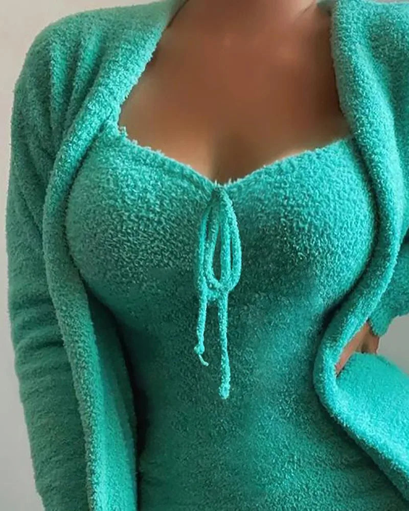 2025 novo luxo feminino conjunto de pijamas de pelúcia topo de colheita + calças compridas casaco 3 peças terno homewear feminino conjuntos de correspondência pijamas quentes pjs