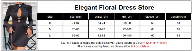 Preto oco para fora mini vestido feminino sexy manga longa bodycon cintura cinching vestidos 2025 chique outono senhora do escritório comute robes