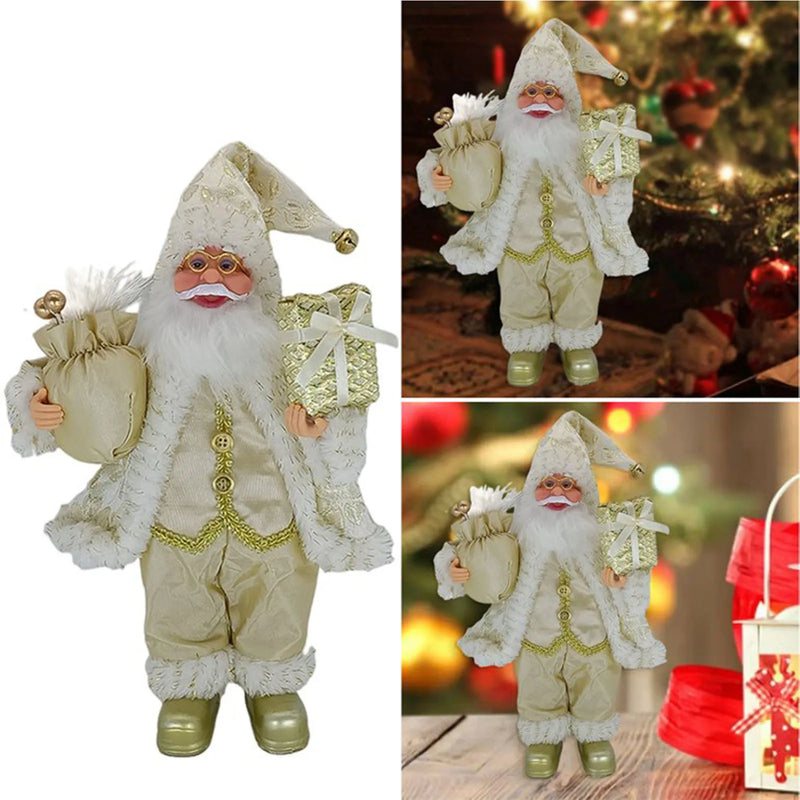 Natal sentado em pé papai noel estatuetas boneca bonito 12 polegada árvore de natal festa ornamento mesa escritório lareira decoração casa