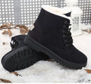 Botas femininas de pele quente botas mulher 2025 sapatos de inverno para mulher botas de neve de salto baixo botas de tornozelo inverno calçado preto feminino
