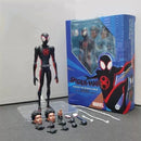 Brinquedos homem aranha mafex 185 clássico traje anime figura ver milhas morales 2099 homem-aranha figura de ação estatueta brinquedos crianças presente