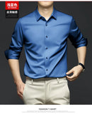 Camisa masculina manga longa não ferro resistente a rugas vestido de negócios high end profissional casual terno camisa branca