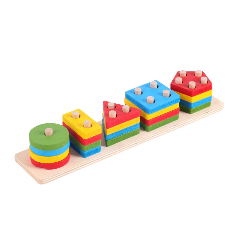 Brinquedo blocos de construção de madeira aprendizagem precoce brinquedos educativos cor forma jogo crianças puzzle brinquedos para crianças meninos meninas
