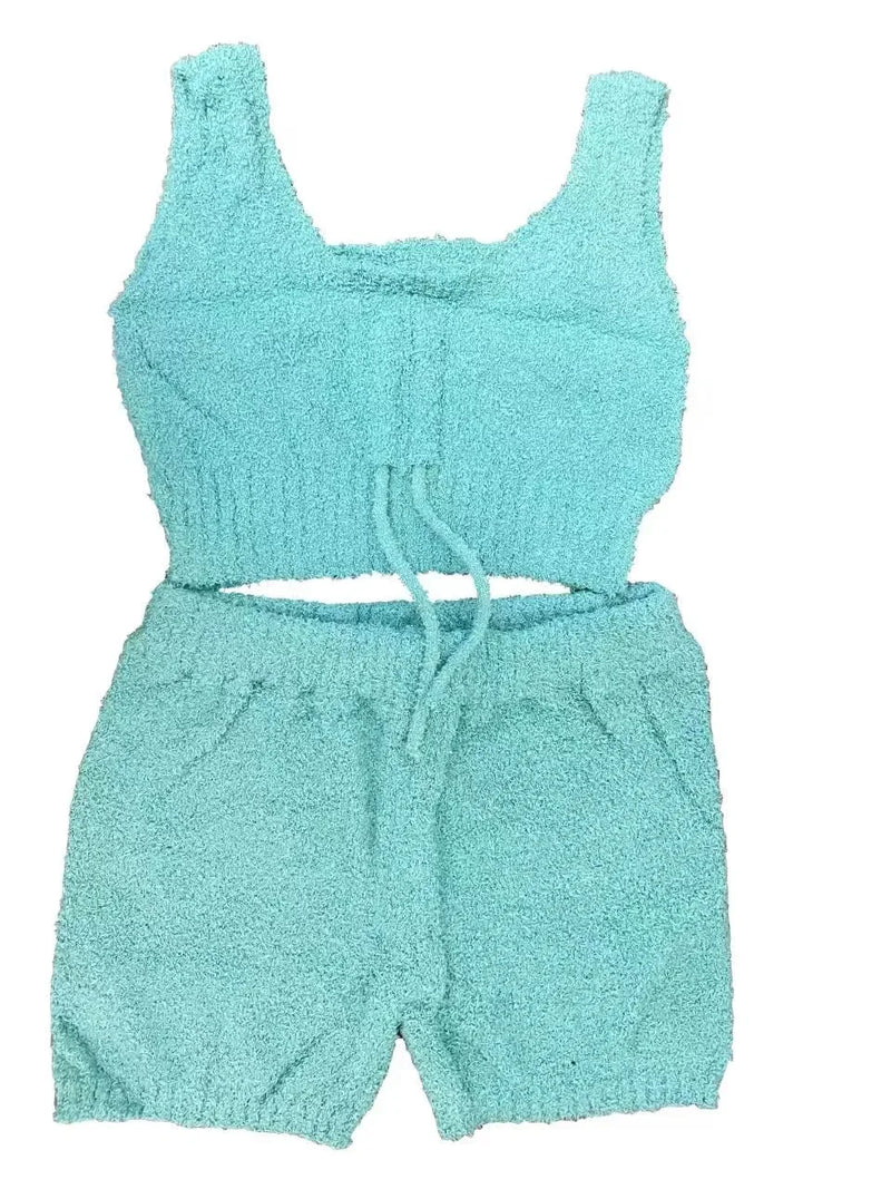 2025 novo luxo feminino conjunto de pijamas de pelúcia topo de colheita + calças compridas casaco 3 peças terno homewear feminino conjuntos de correspondência pijamas quentes pjs