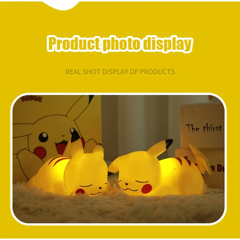 Pokemon pikachu luz noturna brilhante crianças brinquedos pokemon pikachu bonito lâmpada de cabeceira aniversário das crianças presente de natal
