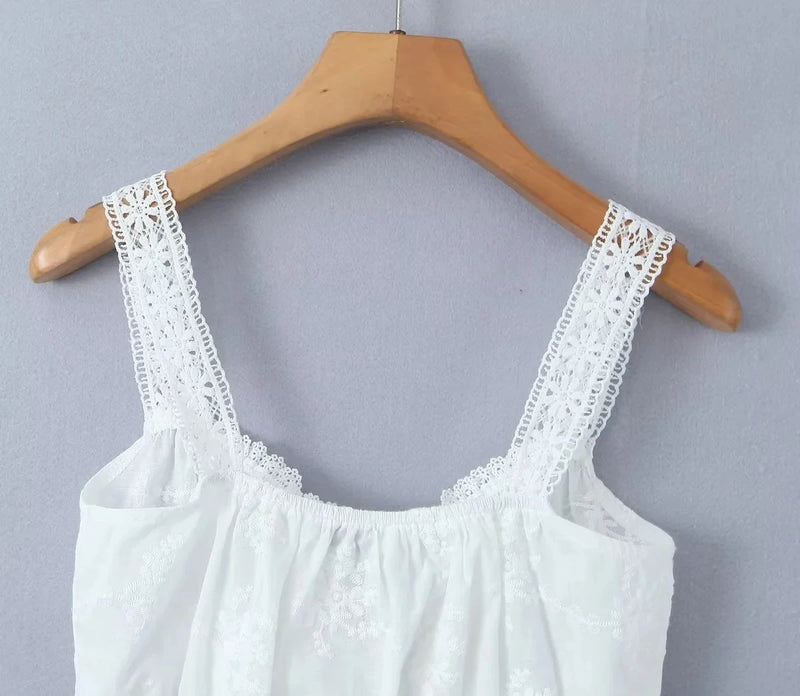 Conjunto de saia de renda vestido de verão feminino praia férias sexy algodão conjunto combinando roupas primavera branco 2 peças vestidos feminino conjunto 2025