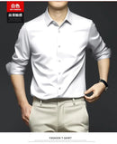 Camisa masculina manga longa não ferro resistente a rugas vestido de negócios high end profissional casual terno camisa branca