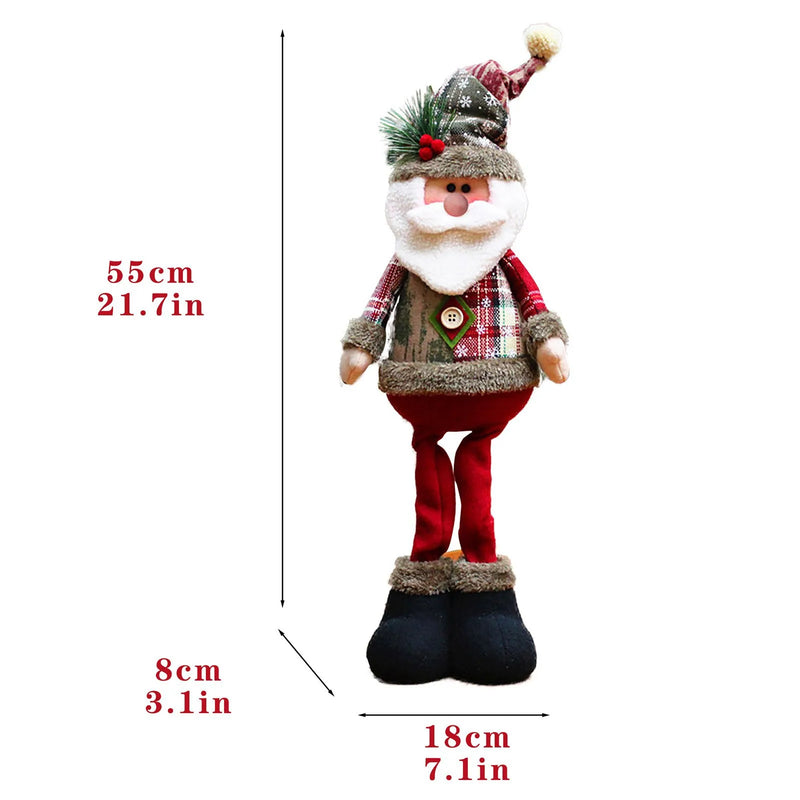3 pçs natal decorativo bonecas de natal rena boneco de neve papai noel em pé boneca ornamento de ano novo natal feliz natal