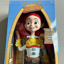 História 3 4 falando woody jessie figuras de ação panos reais corpo boneca cantar macio figura de ação modelo brinquedos voz boneca mesa ornamento