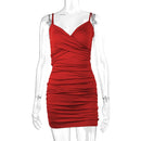 Vestidos curtos bodycon com alça espaguete sexy feminino, mini vestido, vestidos vermelhos, roupas femininas, novo em vestido, vestido de festa, roupas
