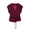 Moda feminina calças ternos sem mangas com decote em v superior com cinto calças retas define 2025 primavera verão commuter 2 peça conjunto