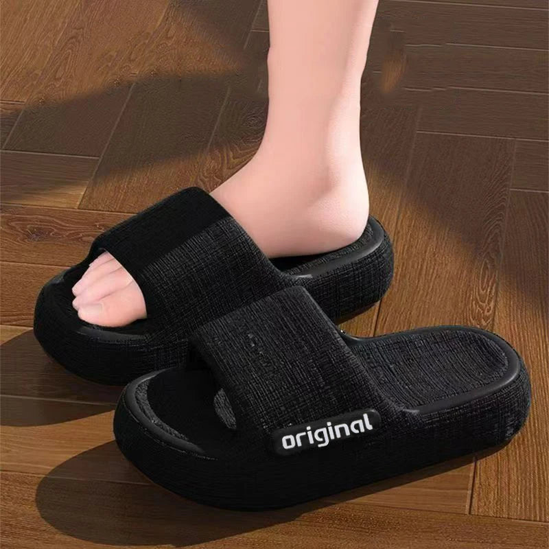 Plataforma grossa chinelos de eva para mulheres ao ar livre verão antiderrapante praia flip flops mulher conforto sola macia chinelos de nuvem interior