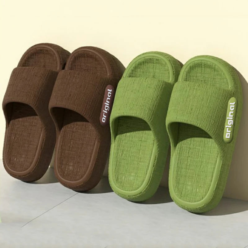 Plataforma grossa chinelos de eva para mulheres ao ar livre verão antiderrapante praia flip flops mulher conforto sola macia chinelos de nuvem interior