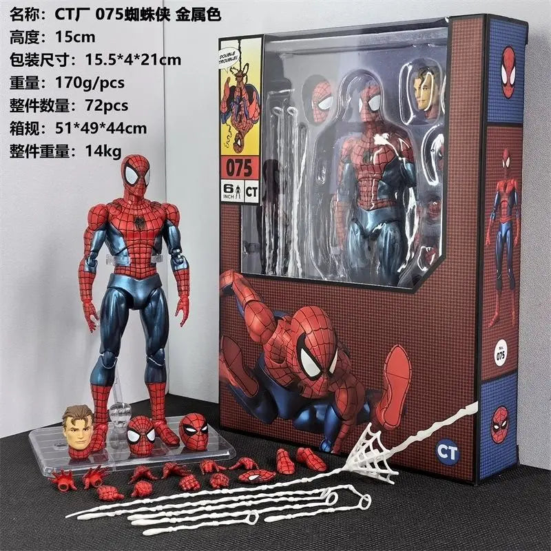 Novo ct brinquedos spiderman figura mafex 075 o incrível homem aranha quadrinhos ver mafex 185 anime figura de ação estatueta modelo presentes brinquedos