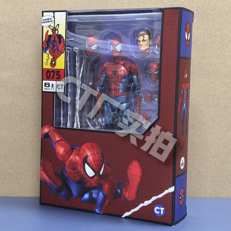 Novo ct brinquedos spiderman figura mafex 075 o incrível homem aranha quadrinhos ver mafex 185 anime figura de ação estatueta modelo presentes brinquedos